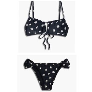 Vix Sally Black and White Floral Bikini, Large NWT